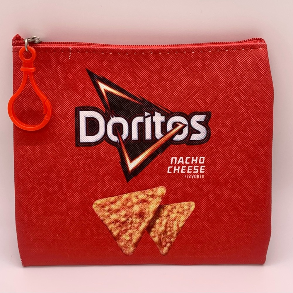 Doritos Nacho Cheese Small Zippered Bag/Coin Purse with Lobster Clip, Trendy.